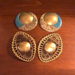 Brass and Enameled Earrings circa 1970’s.